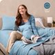 thumbnail image 3 of Juego de sábanas de vellón Bare Home Vellón Polar Tamaño Queen Bolsillo Profundo Azul Claro, 3 of 8