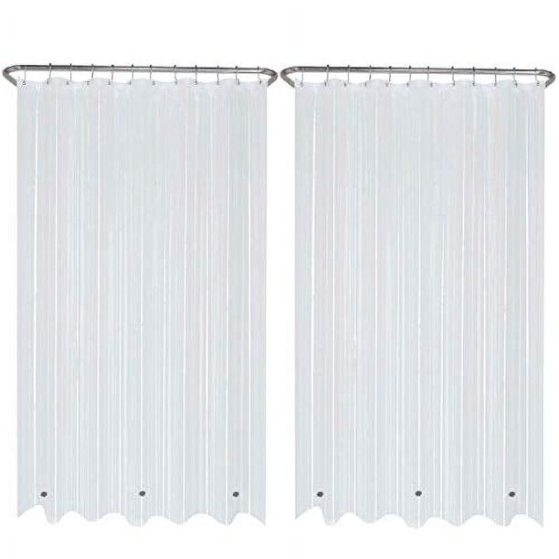 Forro para Cortina de Ducha Liba PEVA 8G 72'x72' Transparente Grueso Impermeable Resistente al Moho y Hongos Paquete de 2