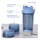 thumbnail image 2 of Shaker  Bloosom Para Proteina Botella Para Gym Productos Deportivos Azul, 2 of 4