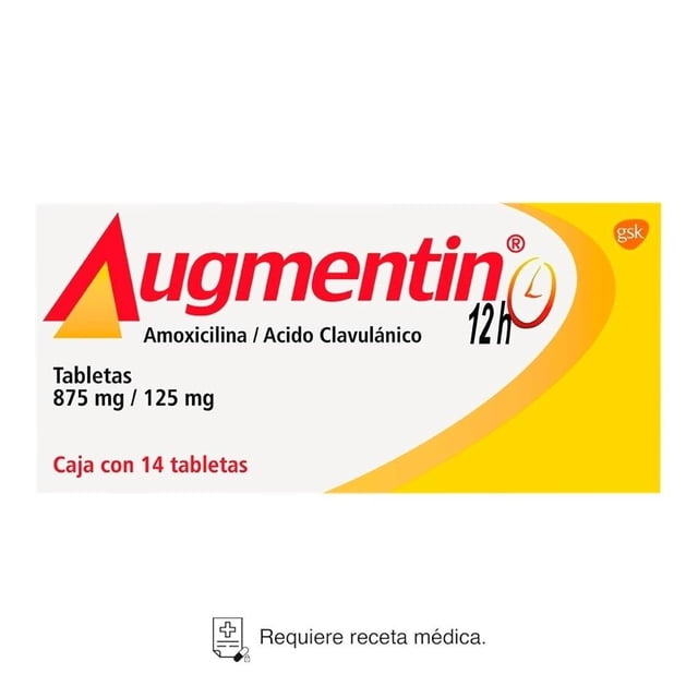 Augmentin Amoxicilina 875 mg, Ácido Clavulánico 125 mg 14 tabletas