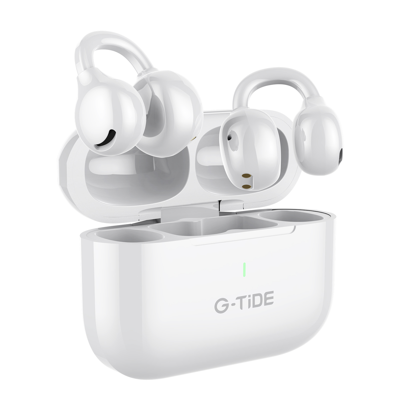 Auriculares Inteligentes Inalámbricos G-tide Clipon Hifi Tws Blanco,Bluetooth 5.3,Cinco colores disponibles,Cancelación de ruido,Micrófono incorporado,Compatible con sistemas Android y iPhone