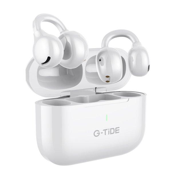Auriculares Inteligentes Inalámbricos G-tide Clipon Hifi Tws Blanco,Bluetooth 5.3,Cinco colores disponibles,Cancelación de ruido,Micrófono incorporado,Compatible con sistemas Android y iPhone
