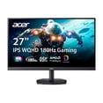 thumbnail image 1 of acer Nitro 27 WQHD 2560 x 1440 IPS Gaming Monitor | AMD FreeSync | Up to 180Hz Refresh | Up to 0.5ms | DCI-P3 95% | HDR 10 Support | 1 x Display Port 1.2 & 2 x HDMI 2.0 | KG271U N3bmiipx, 1 of 5