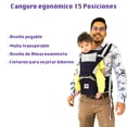thumbnail image 4 of Cangurera Ergonómica 15 Posiciones 100% Algodón para Bebé Azul Marino, 4 of 6