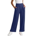 thumbnail image 1 of TaTaai Ladies' Elastic High Waist Wide Leg Jeans, Versatile Loose Straight Leg Pants, All Season Casual Fashion Jeans Gift, 1 of 5
