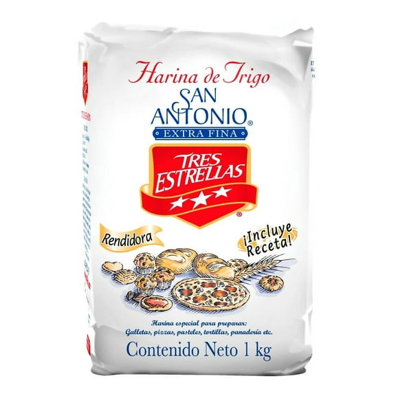 Harina de trigo Tres Estrellas San Antonio extra fina 1 kg
