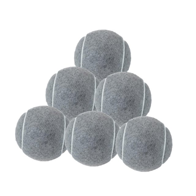 6 pelotas de tenis de 64 mm de diámetro para perros de entrenamiento y ejercicio. Gris