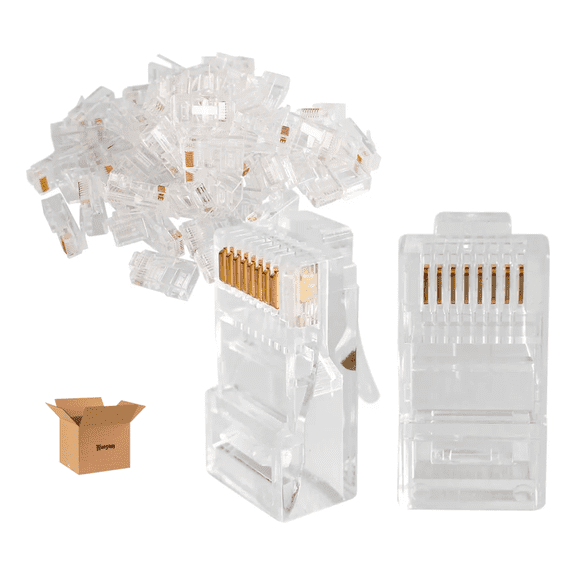 Plug Conector  Bloosom  Rj45 Para Cable Red Utp Cat 5e 100 Piezas Transparente