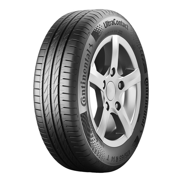 llantas 195/65 r15 continental ultracontact 91h neumático Continental UltraContact 195/65 R15, vista 3/4 frontal montado en rin, banda de rodamiento con canales longitudinales y bloques asimétricos, marcado 91H y UTQG 460, origen México; a menudo usado como reemplazo de verano para vehículos compactos.