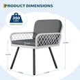 thumbnail image 2 of Set of 4 all-weather patio dining sillas con cushions-hand-woven rattan armchairs para indoor garden balcony deck backyard (gray), 2 of 7