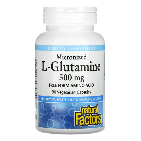 Natural Factor | L-glutamina micronizada, 500 mg, 90 cápsulas