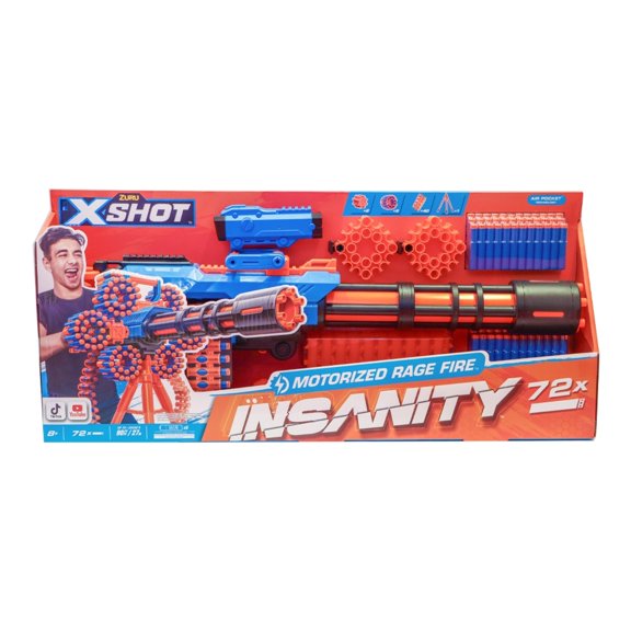 Lanzador Pistola Xshot Locura Motorizada Fuego Furioso con 72 dardos
