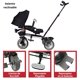 thumbnail image 4 of Carriola tipo Triciclo para Niños Asiento Giratorio 360 JOYKOO Reclinable Luz Sonido Negro, 4 of 7
