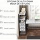 thumbnail image 3 of Escritorio con 3 Cajones y Estante De 4 Niveles (Marrón Claro) | Mesa para Computadora Industrial Desk Esquinero con Repisas y Bolsa de Tela Mueble Grande para Oficina,Sala120x50x110CM, 3 of 9