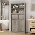 thumbnail image 1 of Yeshouse Armario independiente alto de 130 cm con puertas, dos cajones y estantes, ideal para cocina, comedor, baño, despensa y lavandería, 1 of 7