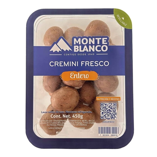 Champiñón Monte Blanco Cremini Fresco Entero 450 g