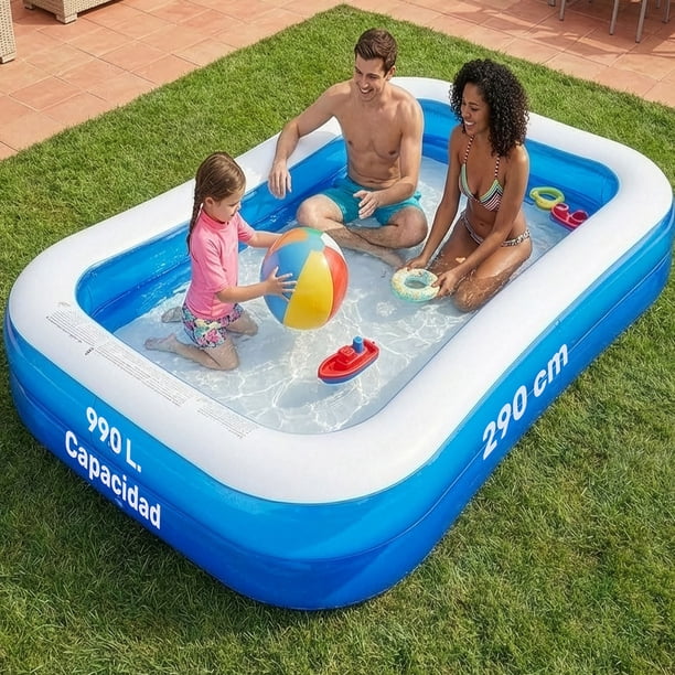 Alberca Inflable Rectangular Familiar 990l 290x180x43cm Vinil