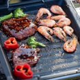 thumbnail image 4 of BBQ Pan Grill Plate Food Grade Stainless Steel Rust Resistant Frying Pan Non-Stick Grill Plate Portable Griddle Griddle, 4 of 5
