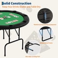 thumbnail image 2 of Yeshouse Mesa de póker plegable de 120 cm - Mesa de casino redonda para 8 personas con portavasos integrados, riel acolchado y superficie de juego lisa para noches de juego en casa y fiestas, 2 of 7