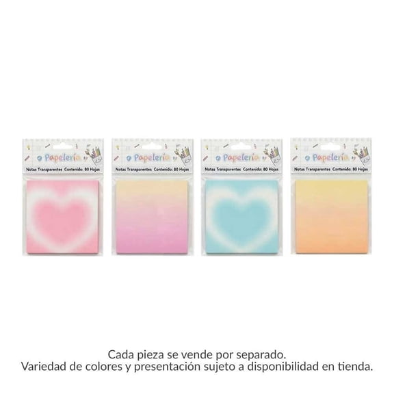 Notas Prichos Transparentes Varios Modelos 1 Pieza