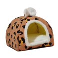 thumbnail image 4 of Cama nido semicerrada para gatos y perros con almohada acolchada extraíble y autocalentable rojo, 4 of 9