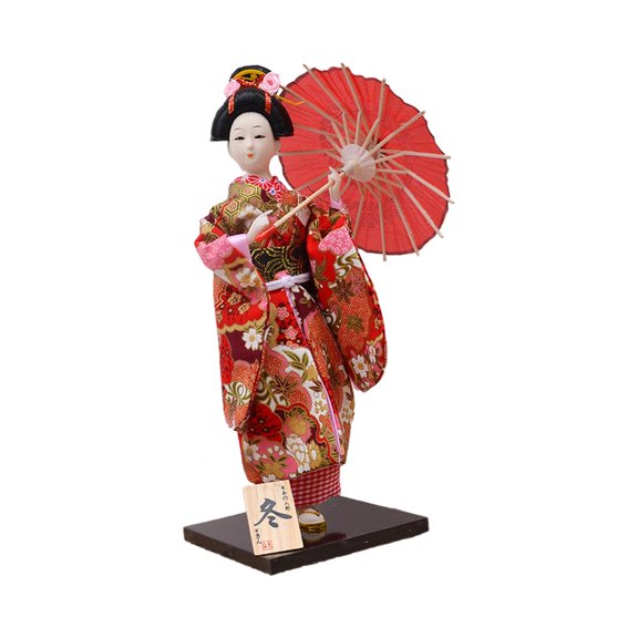 Estatua de escritorio de muñeca geisha, kimono japonés de 12 pulgadas, figura artesanal tradicional, Estilo B