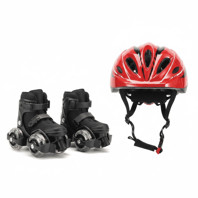 Patines Ajustables de con Luces para Niños con Casco Incluido Zapatos Rodantes para Regalo de Cumpleaños Fiesta Halloween Navidad