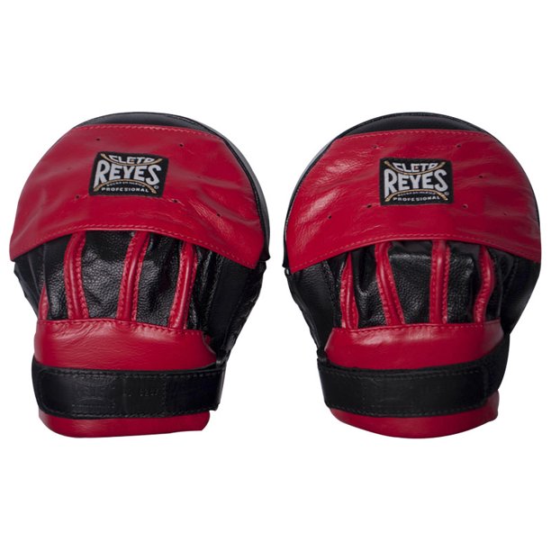 Manillas para entrenamiento de box, Cleto Reyes en piel, color negro con rojo