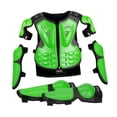thumbnail image 2 of Traje de motociclista para niños con coderas y rodilleras, equipo de motocross para monopatín Verde, 2 of 9