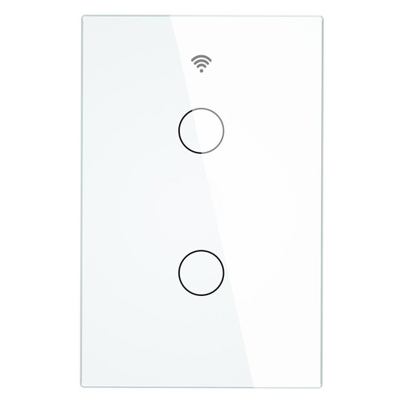 Apagador Inteligente MOES Wifi Touch 2 Botones Compatible con Alexa y Google Home