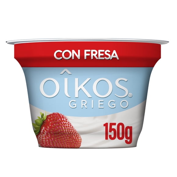 Yoghurt griego Oikos con fresa en el fondo 150 g