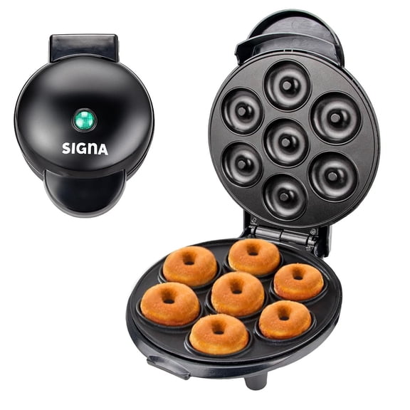 Máquina Eléctrica Para Mini Donas Antiadherente 7 Rosquillas Con Placas Antiadherentes