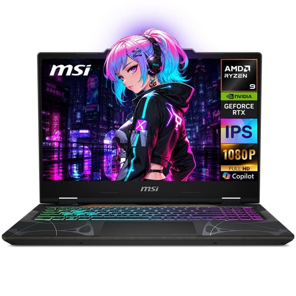 Laptop AI Gamer MSI Cyborg A15 AI GeForce RTX 5060 8GB AMD Ryzen 9 270 NPU 64GB DDR5 1TB SSD Pantalla 15.6" IPS FHD 144Hz Windows 11 Teclado Ingles