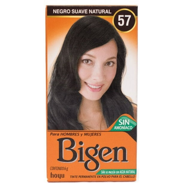Tinte Bigen Permanente En Polvo 6g Sin Amoniaco Cubre Canas Negro Suave Natural 57