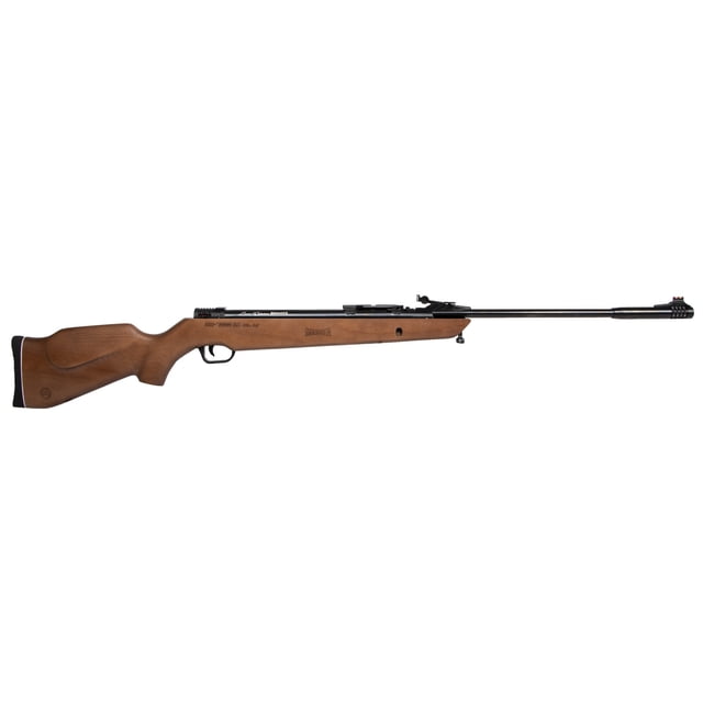 rifle deportivo de diabolos mendoza rm-7000 cargador 7 tiros cal. 5.5 vista lateral completa del rifle con culata de madera, acabado color Amarillo según especificación, cañón largo con mira frontal y trasera, gatillo y seguro visibles; adecuado para práctica de tiro deportivo y a menudo usado para entrenamiento de puntería recreativa.