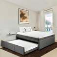 thumbnail image 1 of Cama doble Matrimonial Roomi Gris + 2 Colchones Smile, 1 of 5