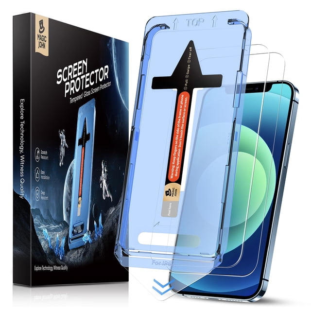 Protector de pantalla MAGIC JOHN de cristal templado para iPhone 12/12 Pro