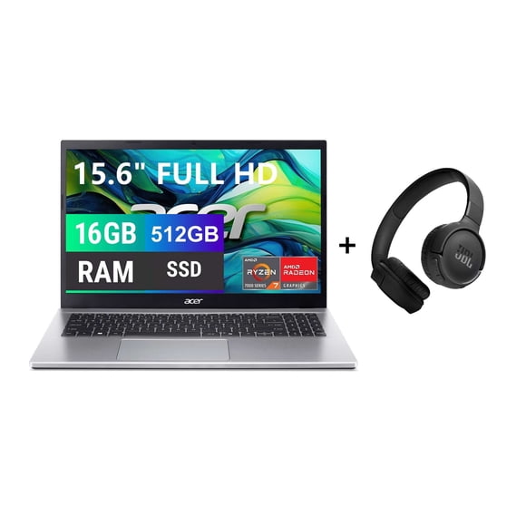 Laptop Acer Aspire Go AMD Ryzen 7 16GB RAM 512GB SSD más Audifonos Bluetooth JBL Tune 520