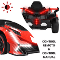thumbnail image 2 of Montable Eléctrico para Niños Deportivo Lambo Luces Sonido Control Remoto Bluetooth Batería 12v - Rojo, 2 of 8