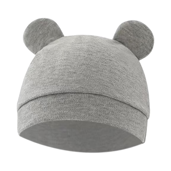 Gorros para bebés con orejas de oso, sombrero para bebé recién nacido, disfraces, accesorios de fotografía para recién nacidos Gris