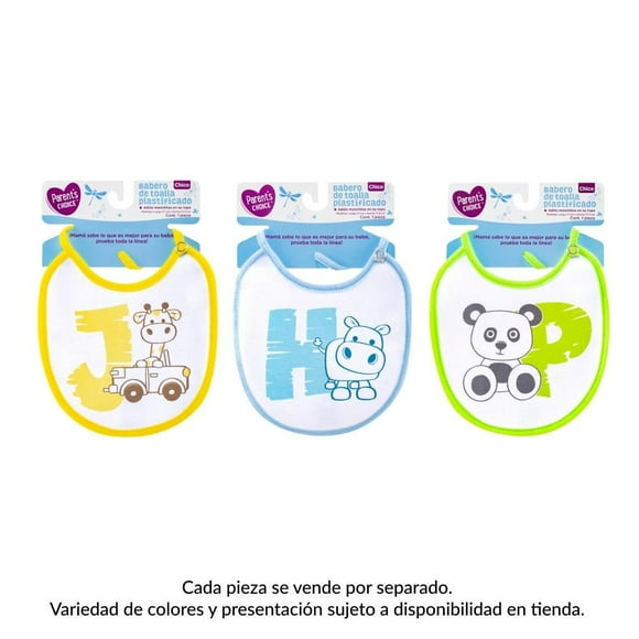 Babero de toalla Parent's Choice plastificado varios modelos 1 pza