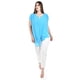 thumbnail image 4 of Blusa de chifon asimetrica Roman Fashion /Tallas Extras, 209 (Azul cielo) azul 38, 4 of 5