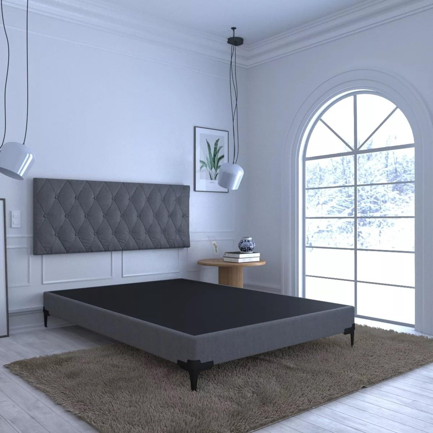 Elegante Base Queen size Box para Cama Queen Tapizado Color Gris – 101top | Dormez zzz