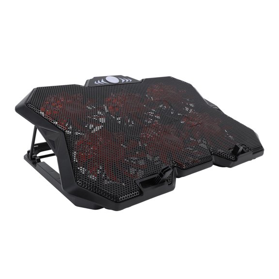 M Buder Base de Refrigeración para Laptop Almohadilla de Enfriamiento Ajustable Malla Metálica 6 Ventiladores Silenciosos RGB Computadora Portátil Menos de 19 Pulgadas 48.26 cm Negro F6