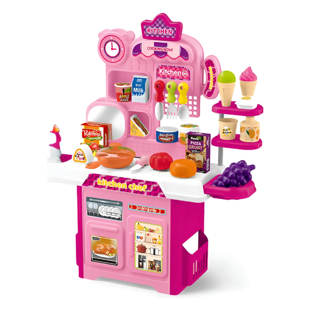 Cocina Infantil Para Niños Y Niñas 53 Accesorios 50cm Alto