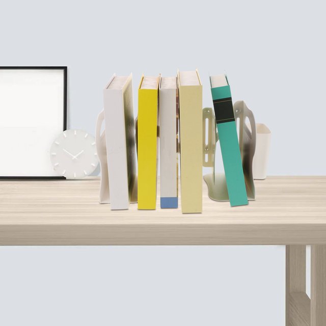 Minkissy Sostenedor De Libros En Plástico Con Expandible Y Bolígrafo Para Escritorio