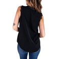 thumbnail image 2 of Top de Tirantes Holgado Sin Mangas con Cuello en V y Encaje de Pestañas de Verano, Color Negro, Talla XL, 2 of 10