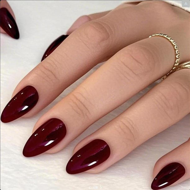Uñas Postizas GLAMERMAID Rojo Halloween Almendra Mediano Hecho a Mano para Mujer