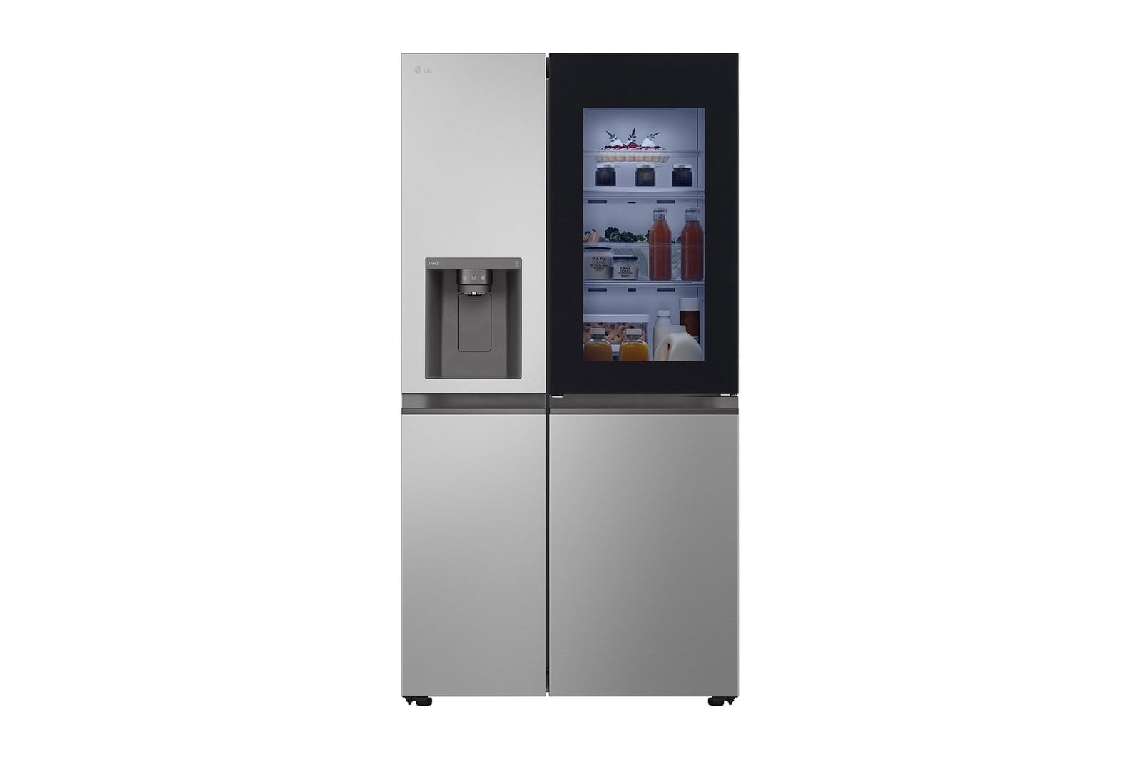 Refrigerador LG Side by Side InstaView 27 pies cúbicos Conectividad LG ThinQ Plata Platinum