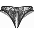 thumbnail image 3 of Zhuge Bragas Sexy para Mujer con Encaje Floral y Sin Entrepierna, Tejido Elástico, Diseño Atractivo y Cómodo para Momentos Especiales,Talle L Negro, 3 of 5